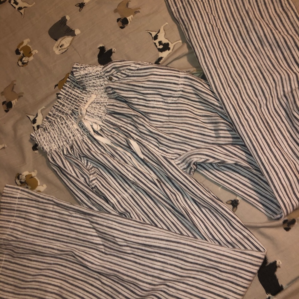 striped beach pants